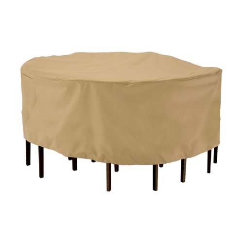 Classic Accessories Terrazzo 58212-EC Patio Round Table and Chair Set Cover, Medium
