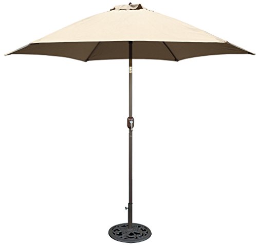 TropiShade 9 ft Bronze Aluminum Market Umbrella with Beige Polyester Cover