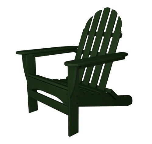 Polywood Outdoor Furniture Classic Adirondack Chair, Green-Plastic Recycled Materials