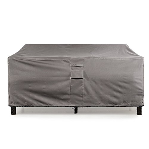 KHOMO GEAR - TITAN Series - Waterproof Heavy Duty Outdoor Lounge Loveseat Sofa Patio Cover (XL 104'' x 32.5''x 33'', Grey)