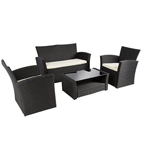 Best Choice Products 4pc Outdoor Patio Garden Furniture Wicker Rattan Sofa Set Black