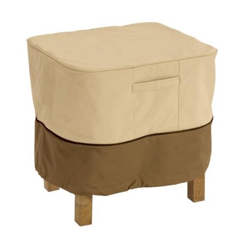 Classic Accessories Veranda Square Patio Ottoman/Side Table Cover - Durable and Water Resistant Patio Furniture Cover, Large (71982)