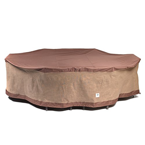 Duck Covers Ultimate Rectangle/Oval Patio Table with Chairs Cover, 140-Inch