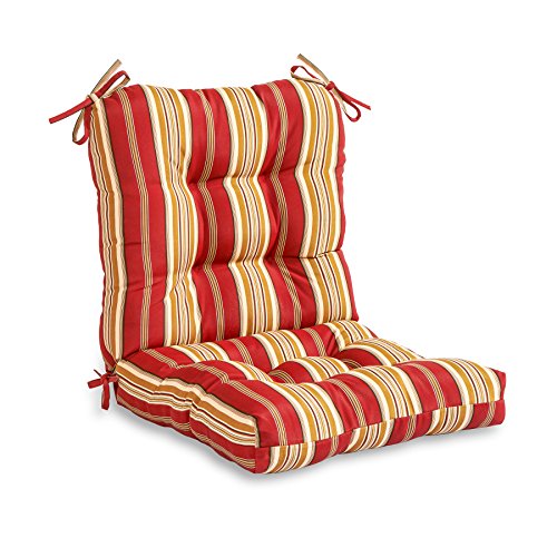 Greendale Home Fashions Indoor/Outdoor Seat/Back Chair Cushion, Roma Stripe