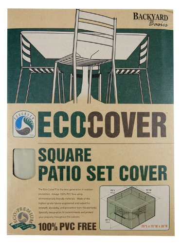 Mr. Bar-B-Q Backyard Basics Eco-Cover PVC Free Premium Square Patio Set Cover