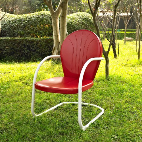 Crosley Furniture Griffith Metal Chair, Red
